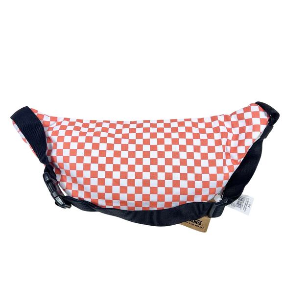 Vans Ward Crossbody Pack Bag Checkered Orange White Zippers Belt Fanny Pack New - Picture 3 of 12